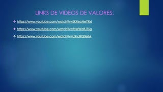 LINKS DE VIDEOS DE VALORES:
 