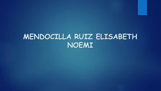 MENDOCILLA RUIZ ELISABETH
NOEMI
 
