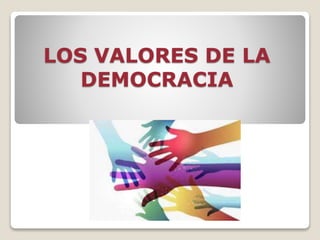 LOS VALORES DE LA
DEMOCRACIA
 