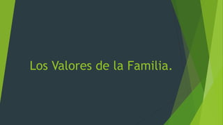 Los Valores de la Familia.
 