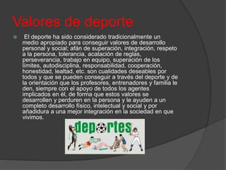 Los valores del deporte | PPTX