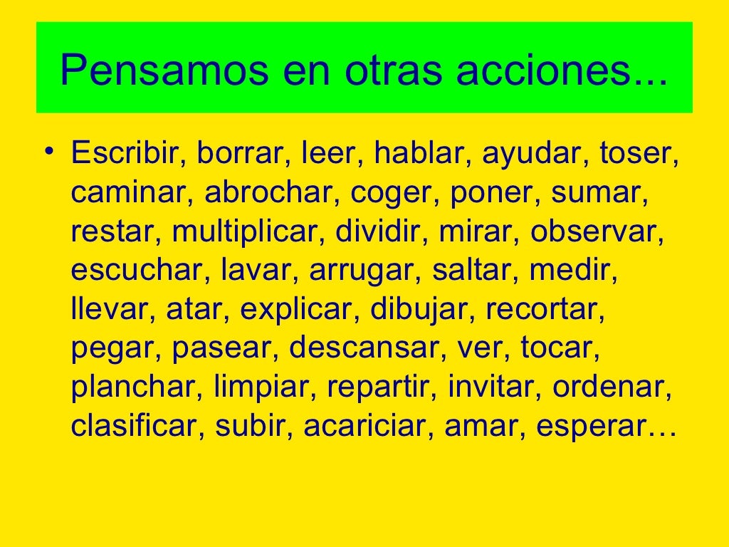 Sumar Restar Multiplicar Y Dividir En Inglés Los verbos son acciones