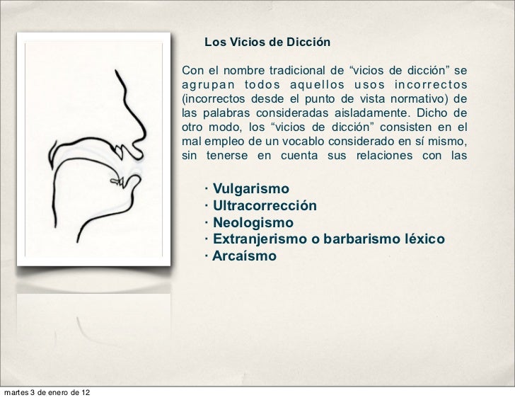 Los vicios de diccion Los vicios de diccion