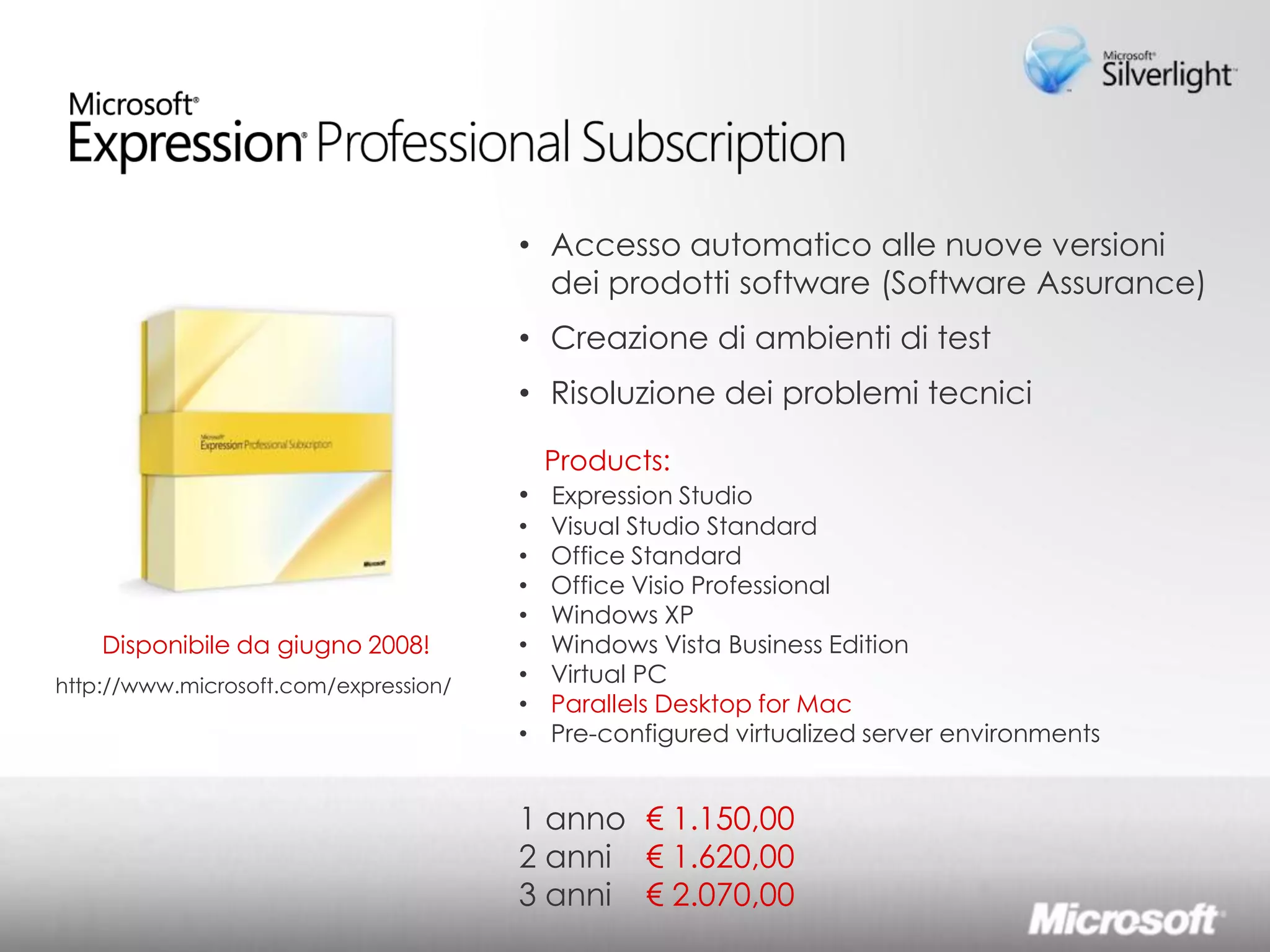 Lo sviluppo di Rich Interactive Applications Silverlight ed Expression Studio 2