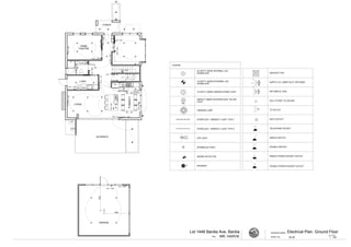 L'DRY
ENSUITE
KITCHEN
LIVING
DINING
HOME
THEATRE
ALFRESCO
PORCH
GARAGE
A/C
HWU
42 WATT/ 3000K INTERNAL LED
DOWNLIGHT
15 WATT/ 3000K GARDEN STAND LIGHT
HANGING LAMP
STRIPLIGHT / INDIRECT LIGHT TYPE 1
LEGEND
S
P
SPRINKLER POINT
SMOKE DETECTOR
SPEAKER
STRIPLIGHT / INDIRECT LIGHT TYPE 2
S S
R R
TV
D
U/W LIGHT
EXHAUST FAN
SUPPLY AC LINIER SLOT DIFFUSER
RETURM AC GRIL
SGL P.POINT TO CEILING
TV OUTLET
DATA OUTLET
TELEPHONE SOCKET
SINGLE SWITCH
DOUBLE SWITCH
SINGLE POWER SOCKET OUTLET
15 WATT/ 3000K EXTERNAL LED
DOWNLIGHT
AFFL+1350
AFFL +2350
AFFL +4250
AFFL+1350
AFFL +1350
AFFL+1350
AFFL+1350
AFFL+1350
AFFL+1350
AFFL +1350
AFFL +1300
TV
AFFL +1050
AFFL +1050
AFFL +650
AFFL+200
AFFL +1350
AFFL+200AFFL+200
AFFL+200
AFFL +200
AFFL +200
3000
3000
AFFL
+1050
AFFL +200
WMDRY
FR
5 burner with
in-built oven
and exhaust
microwave
DW
20WATT/ 3000K UP/DOWN WALL PILLAR
LIGHT
AFFL+650
DOUBLE POWER SOCKET OUTLET
For:
DRAWING NAME:
SCALE @ A3
SHEET No: 1 : 100MR. HARVIE
Lot 1446 Bardia Ave, Bardia Electrical Plan. Ground Floor
02-09
NORTH
 