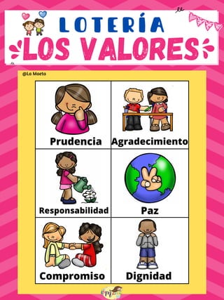 Lotería de los valores PARA NIÑOS EN EDAD ESCOLAR | PDF