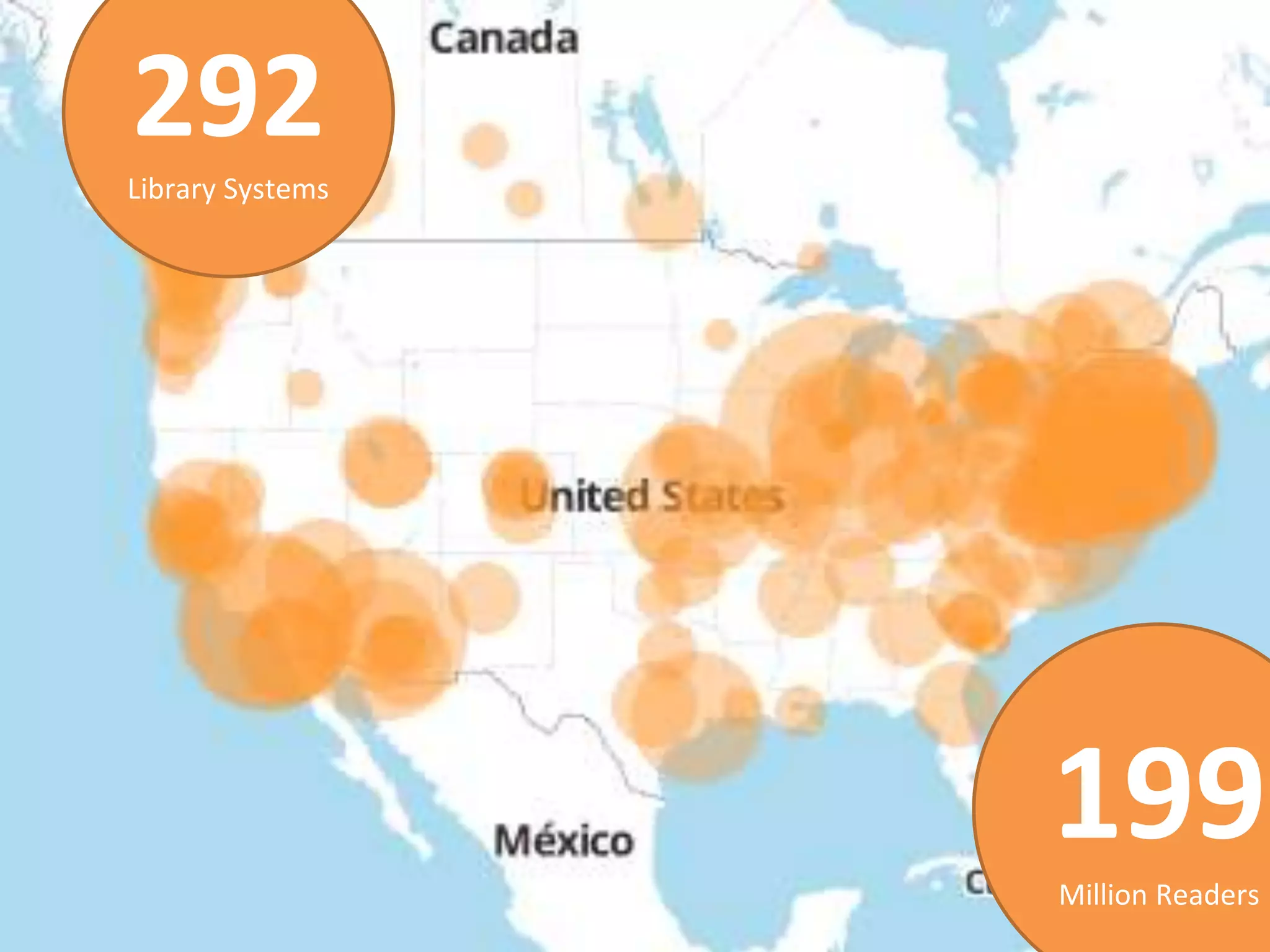 292 
Library Systems 
199 
Million Readers 
 