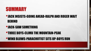 LORD OF THE FLIES CHAPTER 7 REVIEW POWERPOINT | PPTX