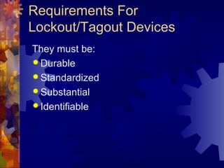 Lockout/Tag Out | PPT