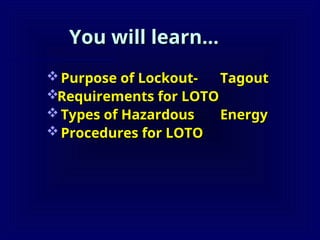 lockout tagout - energy isolation technology | PPT