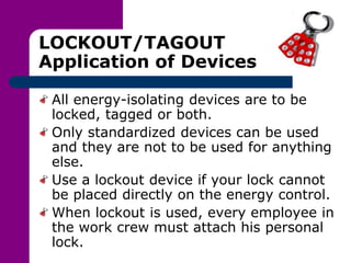 LOCK OUT TAG OUT TRAINING FOR HEALTH & SAFETY | PDF