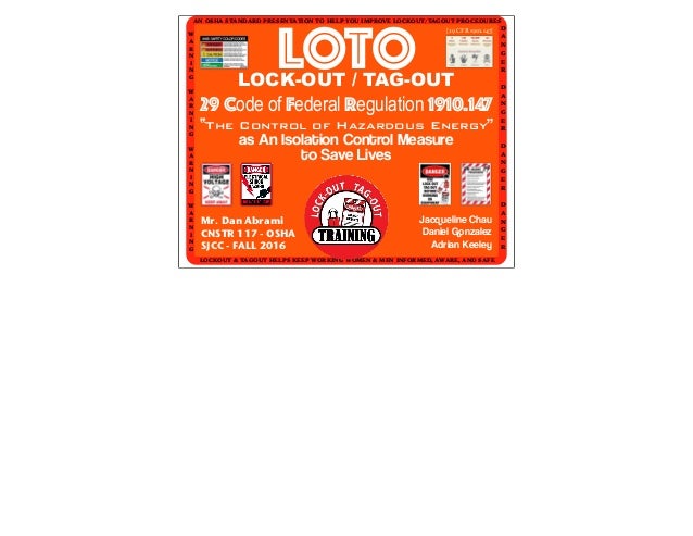 an osha lock out tag out loto presentation osha fact sheet lockout tagout