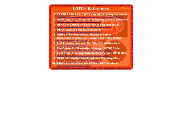 an osha lock out tag out loto presentation osha fact sheet lockout tagout