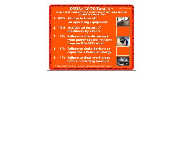 an osha lock out tag out loto presentation osha fact sheet lockout tagout