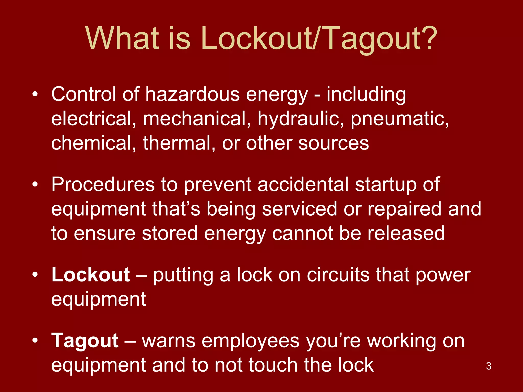 Lock Out Tag Out (LOTO) | PPTX