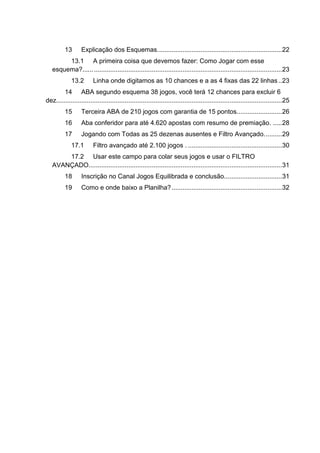 Loto facil aumente suas chances de acerto dos 14 e 15 pontos | PDF
