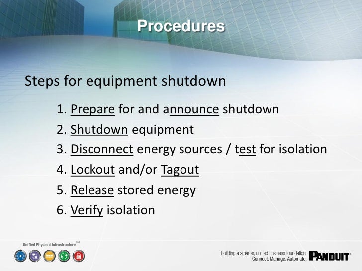 lockout tagout procedure
