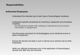 Lock out/ tag out Presentation (LOTO) training how to use Lock out tag ...