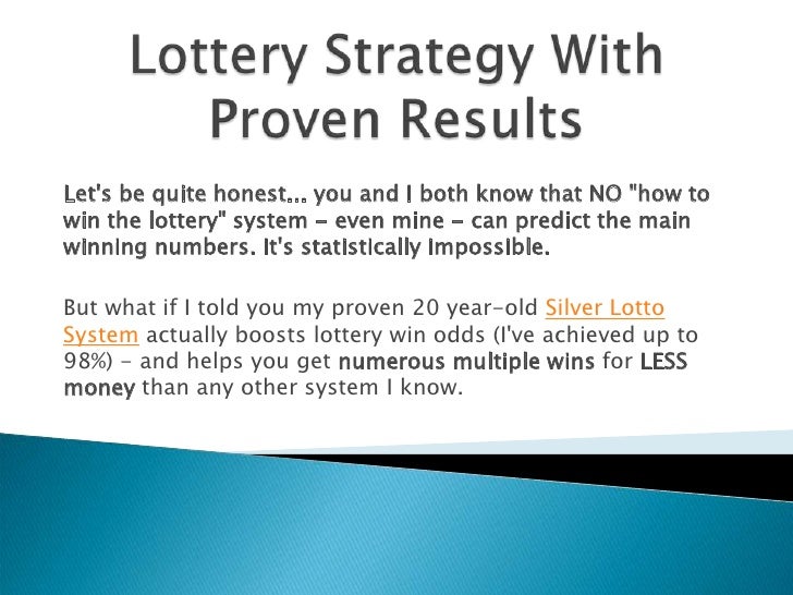 Lottery strategy with proven results