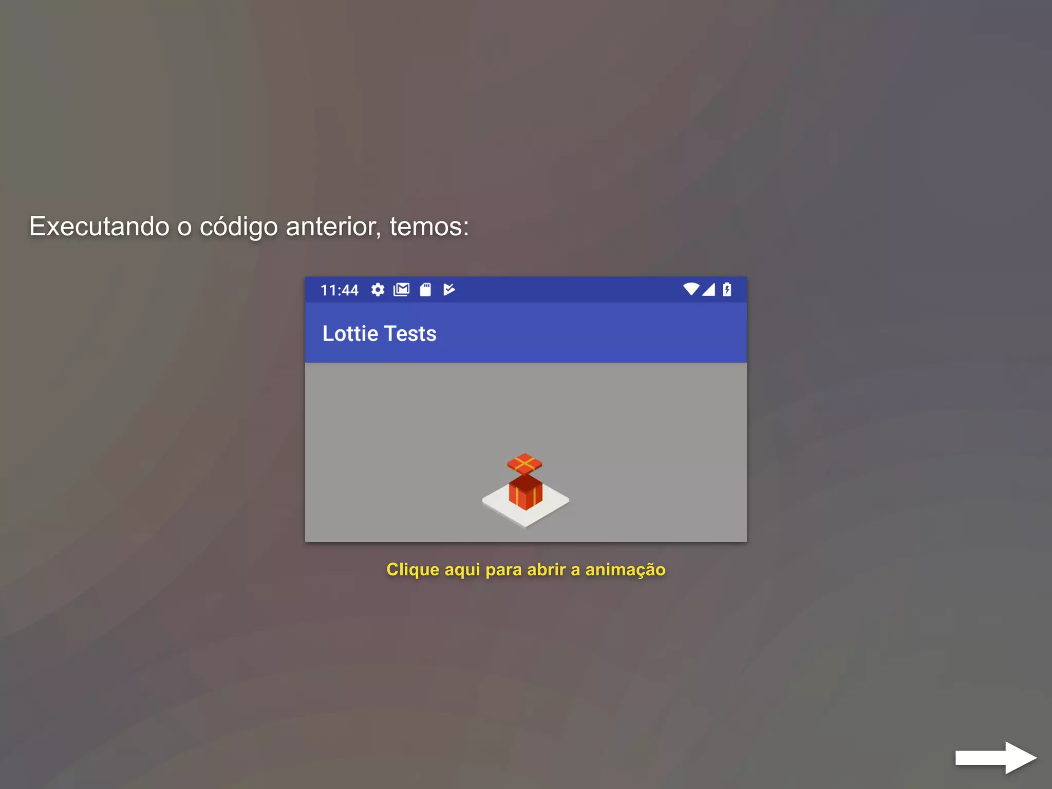 Executando o código anterior, temos:
Clique aqui para abrir a animação
 