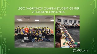 Lotts counterplay 2016- Playing with LEGO®, “Making” Campus Connections, and Going Mobile: The Rutgers University Art Library Lego Playing Station