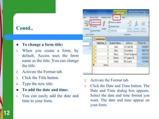 Creating and modifying a form | PPTX