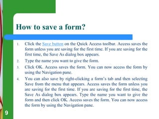 Creating and modifying a form | PPTX