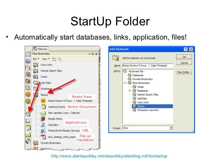 how to create a bookmark in lotus notes 8.5