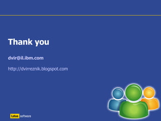 L otus Sametime software in the real world:  Colgate Requirement: Respond more quickly and cost-effectively to new opportunities Grow service offerings without growing  IT infrastructure and costs Enhance communications with business partners, customers Solution: Improved communications by fully integrating voice, chat, Web conferencing, with e-mail and applications Supports virtual teams —   move work to where the right person is, not moving people to work   — deploy to BlackBerry devices, as well as to desktops Secure meetings & chat with customers and business partners 