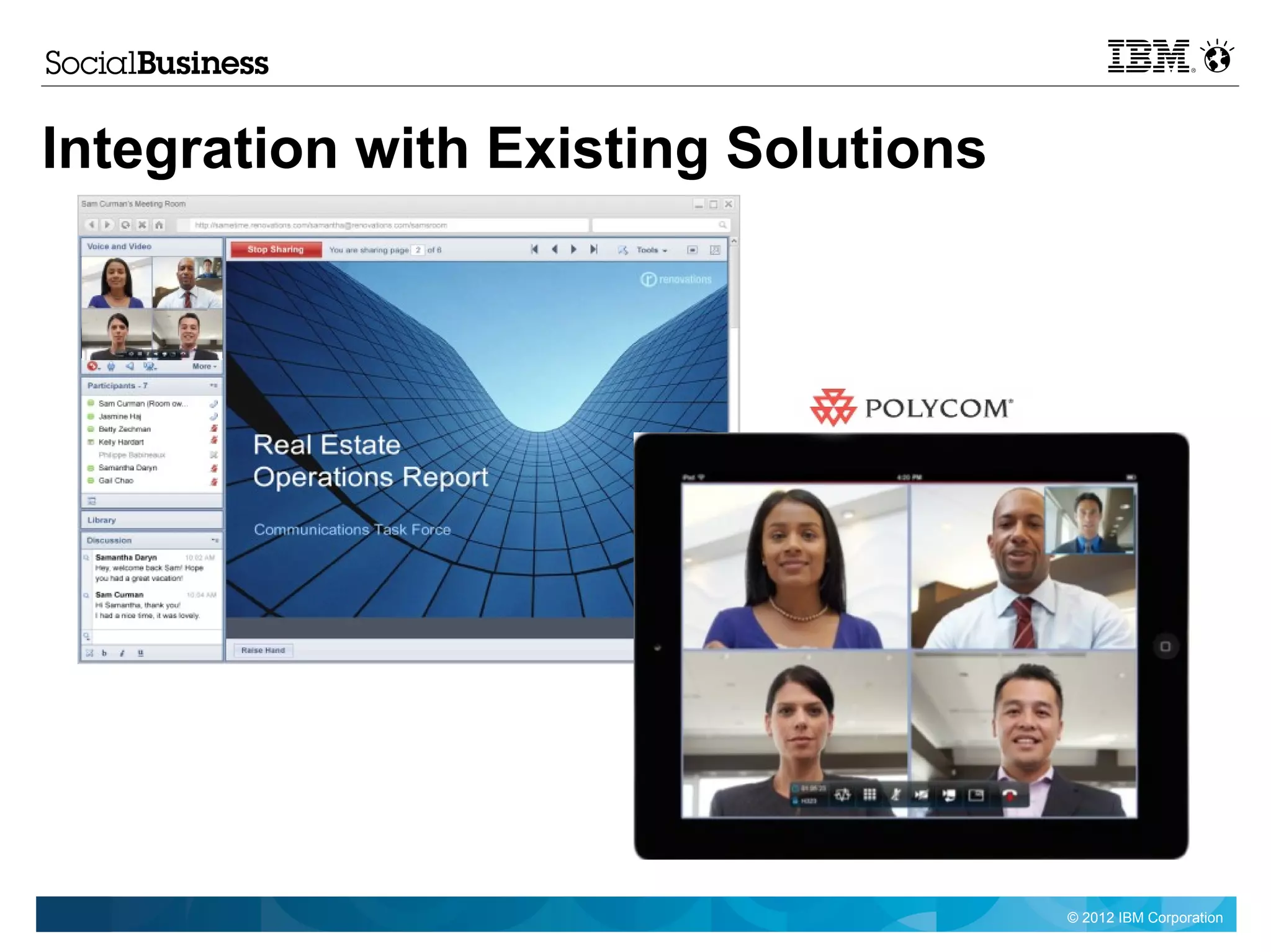 Integration with Existing Solutions




                                      © 2012 IBM Corporation
 