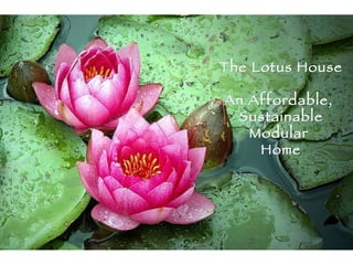 The Lotus House An Affordable,  Sustainable Modular  Home 
