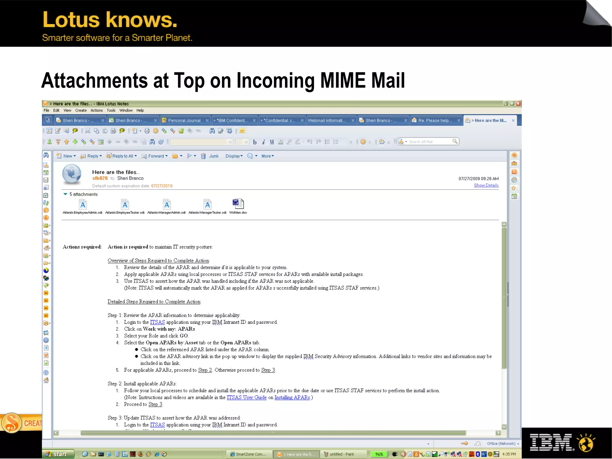 Attachments at Top on Incoming MIME Mail 