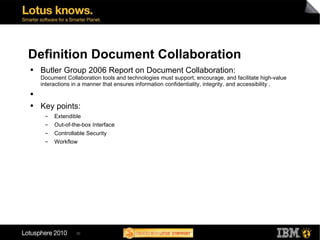 Lotusphere BP304: Looking For the Right Document Management Alternative