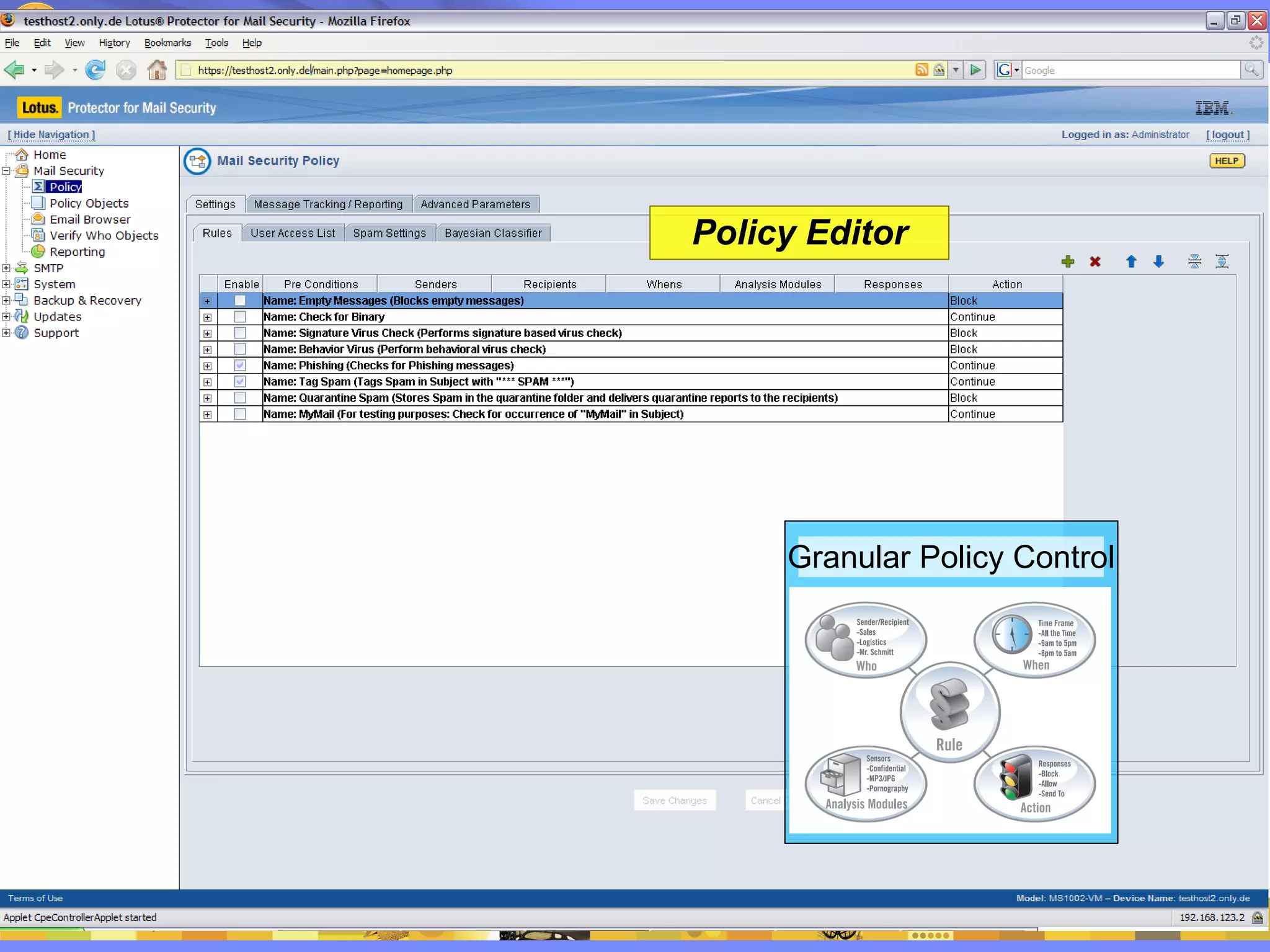 Policy Editor Granular Policy Control 