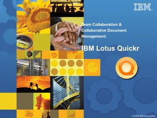 Team Collaboration & Collaborative Document Management:   IBM Lotus Quickr 