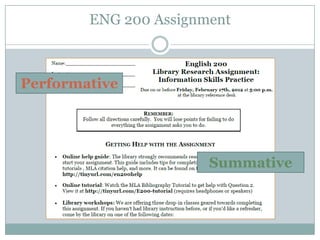 ENG 200 Assignment



Performative




                       Summative
 