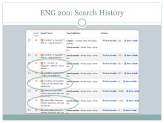 ENG 200: Search History
 