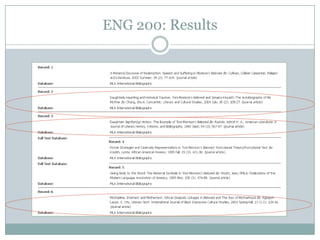 ENG 200: Results
 