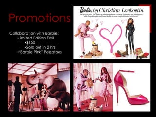 "It didn't take me long to learn from my customers that the red soles were very popular with men," Louboutin says, laughing.The Simple CollectionLouboutin used to change his collections frequently, with little brand and design cohesion from one collection to the next.Credits DVF with helping him develop his brand’s direction: “She gave me very important advice: She told me I should always have classics.”Classic round-toe stiletto