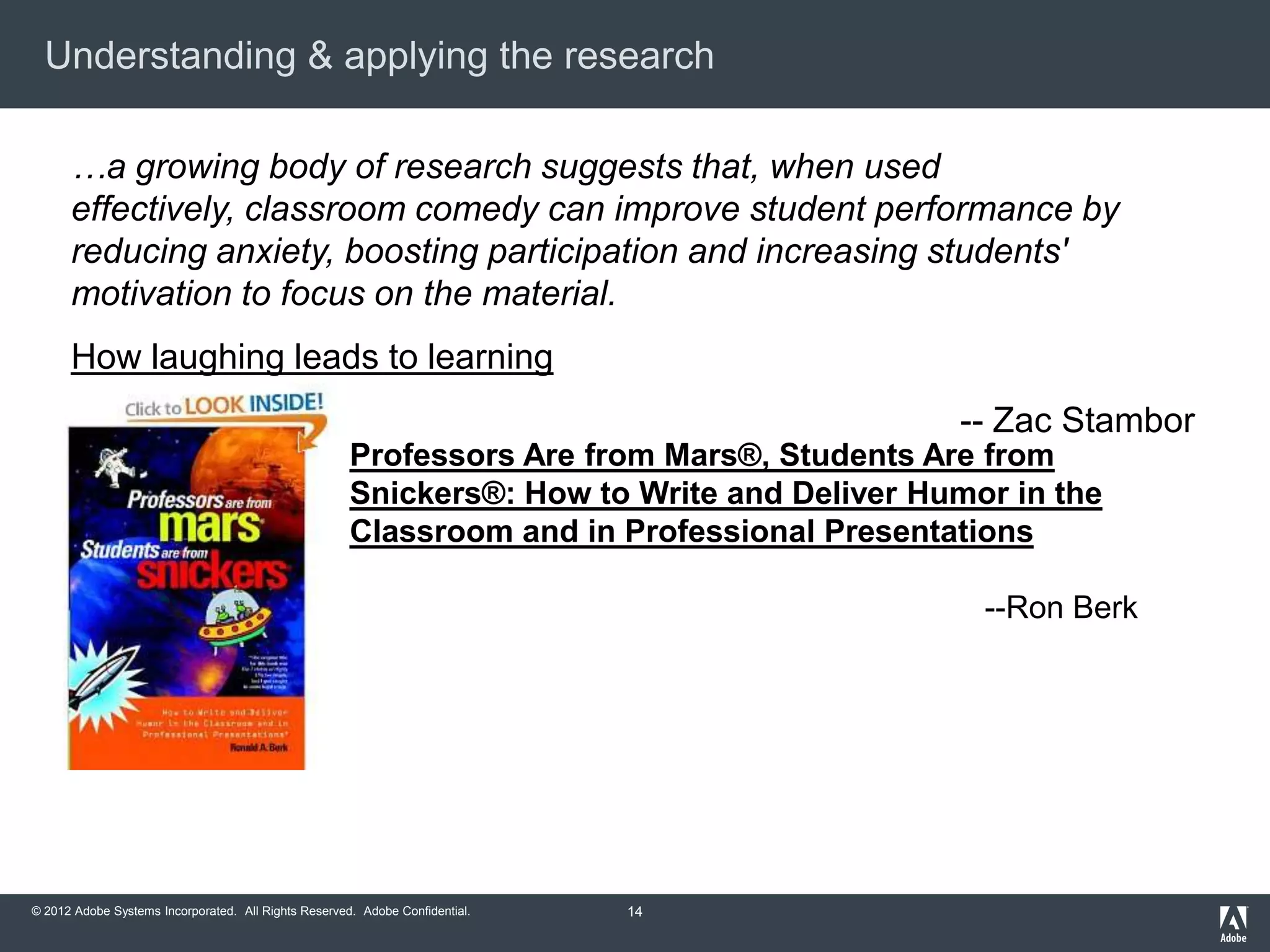 Louder faster-funnier, humor in eLearning | PPTX