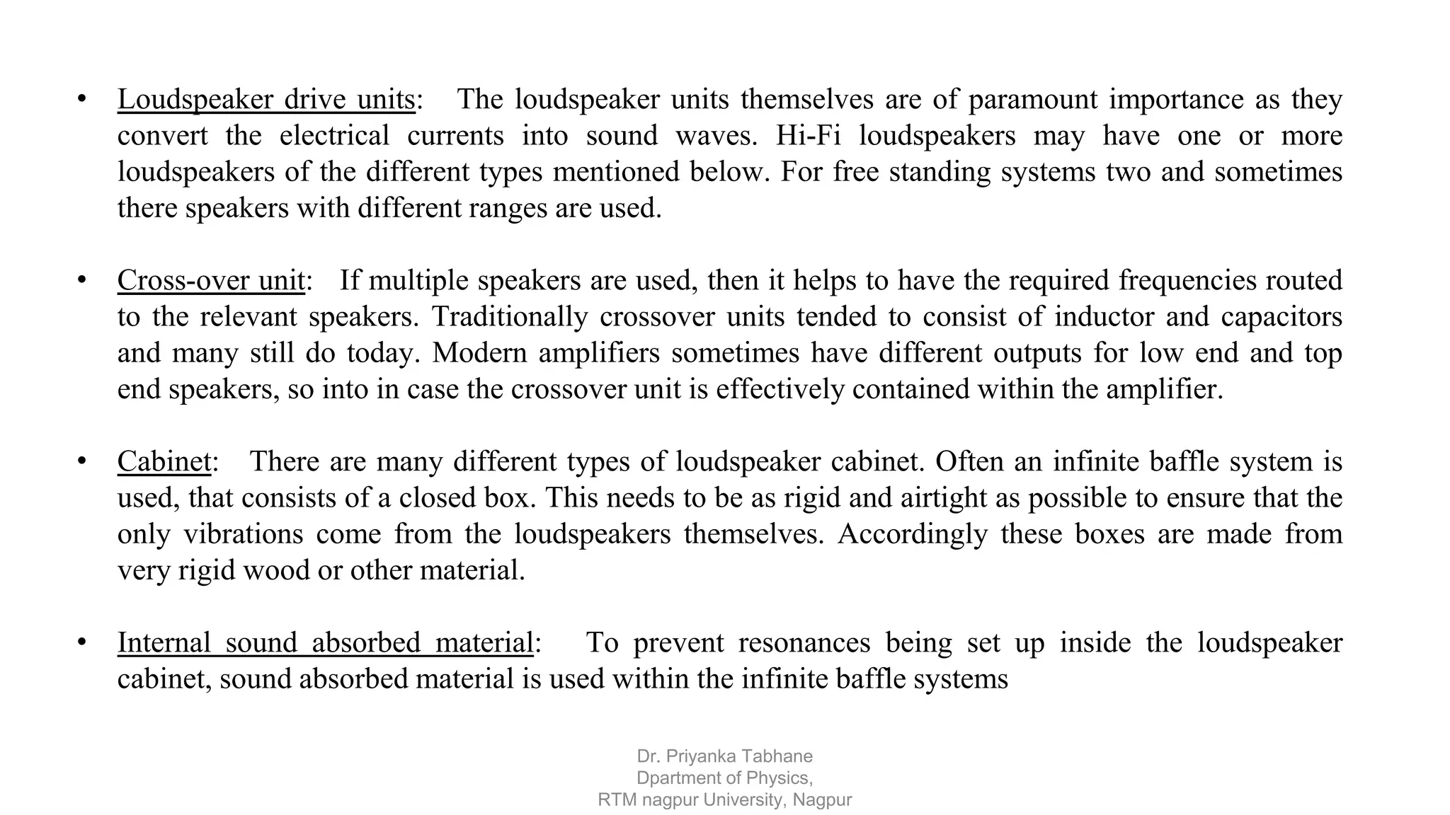 Loudspeaker- direct radiating type and horn type.pptx