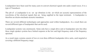 Loudspeaker- direct radiating type and horn type.pptx
