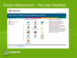 Ericom Webconnect – The User Interface
 