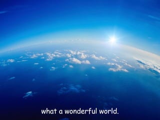what a wonderful world. 