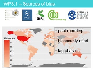 WP3.1 – Sources of bias
• pest reporting
• biosecurity effort
• lag phase
 