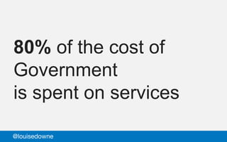 80% of the cost of
Government
is spent on services
@louisedowne
 