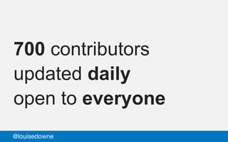 700 contributors
updated daily
open to everyone
@louisedowne
 