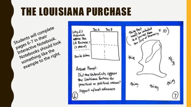 Louisiana purchase map activity, journal notes and reading like an hi…