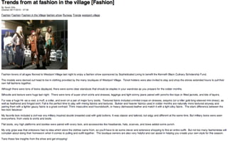 Trends from Fashion in the Village