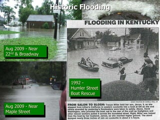 Historic Flooding




Aug 2009 - Near
22nd & Broadway




                       1992 -
                       Humler Street
                       Boat Rescue

Aug 2009 - Near
Maple Street
                                       34
 
